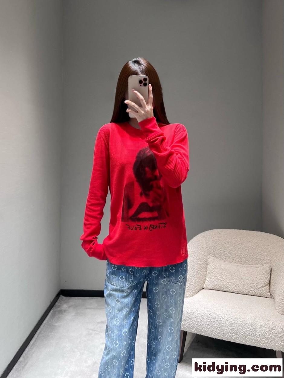 カジュアル プリント トップス クロムハーツ Tシャツ 偽物 コットン レッド-4