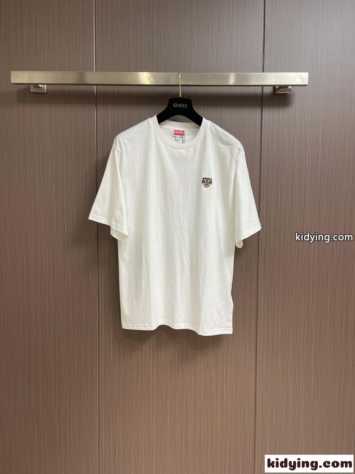 シンプル ケンゾー 半袖Tシャツ コピー LUCKY TIGER エンブロイド クラシック Tシャツ ホワイト-0