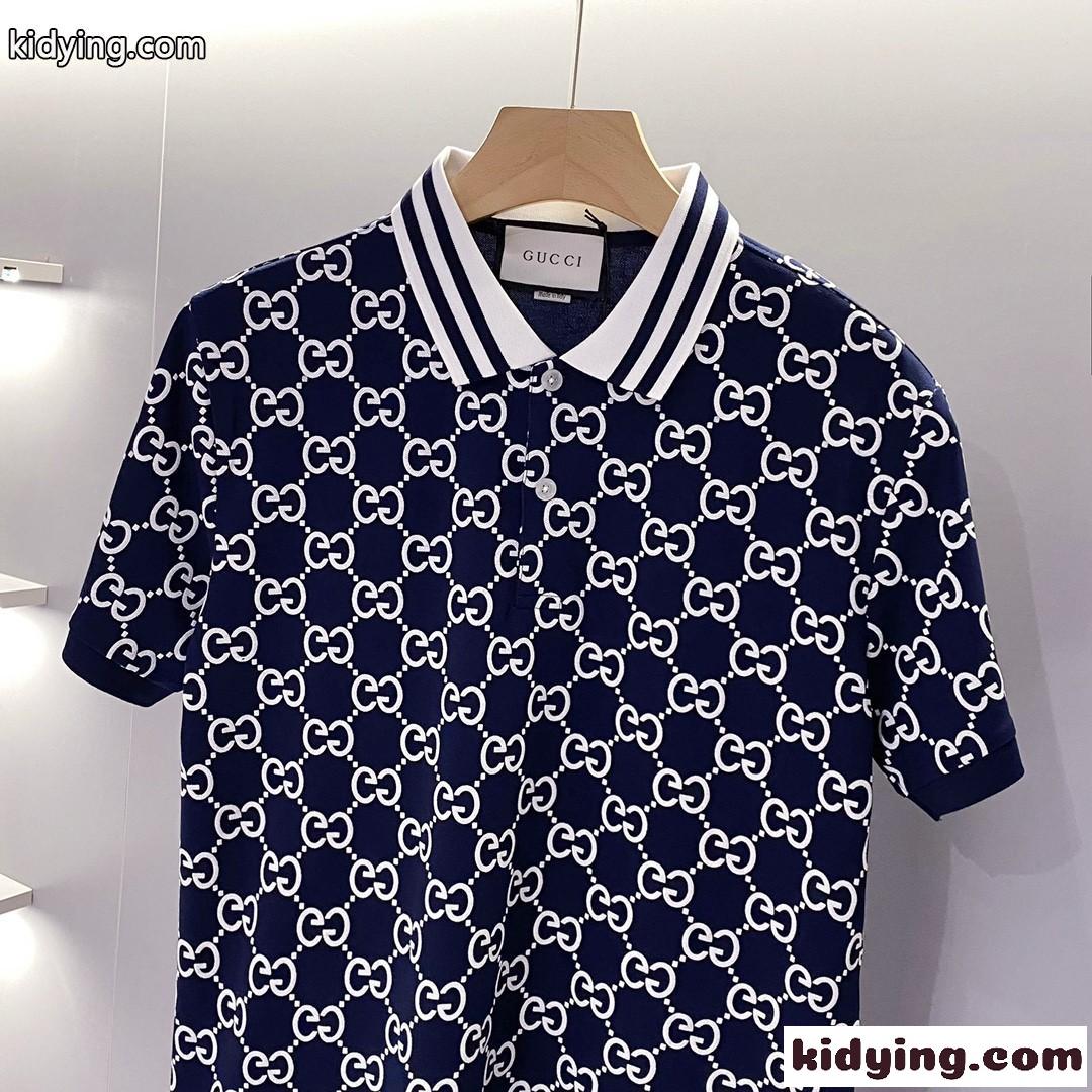 着心地いい 定番 カジュアル ポロシャツ メンズ グッチ Tシャツ コピー 半袖 ロゴプリント ファッション-0