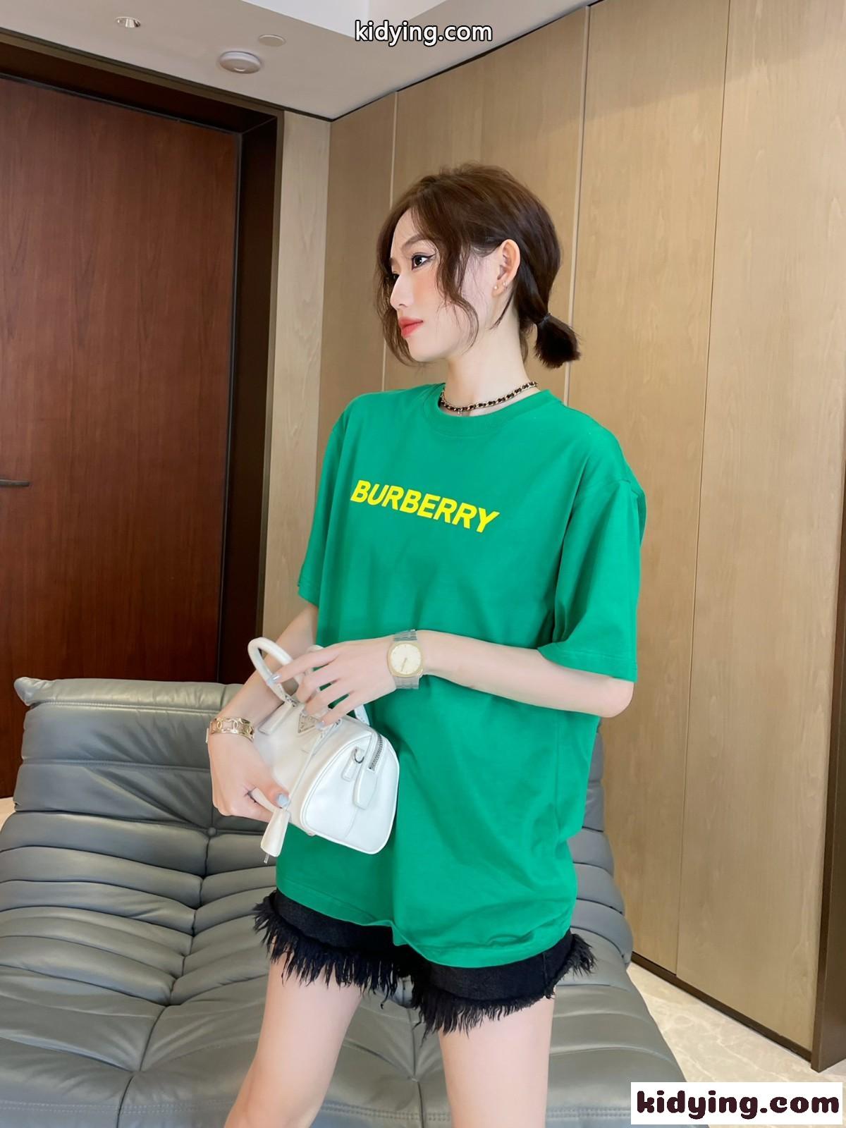 定番 カジュアル おしゃれ ロゴプリント コットン バーバリー Tシャツ コピー 半袖 クルーネック-4