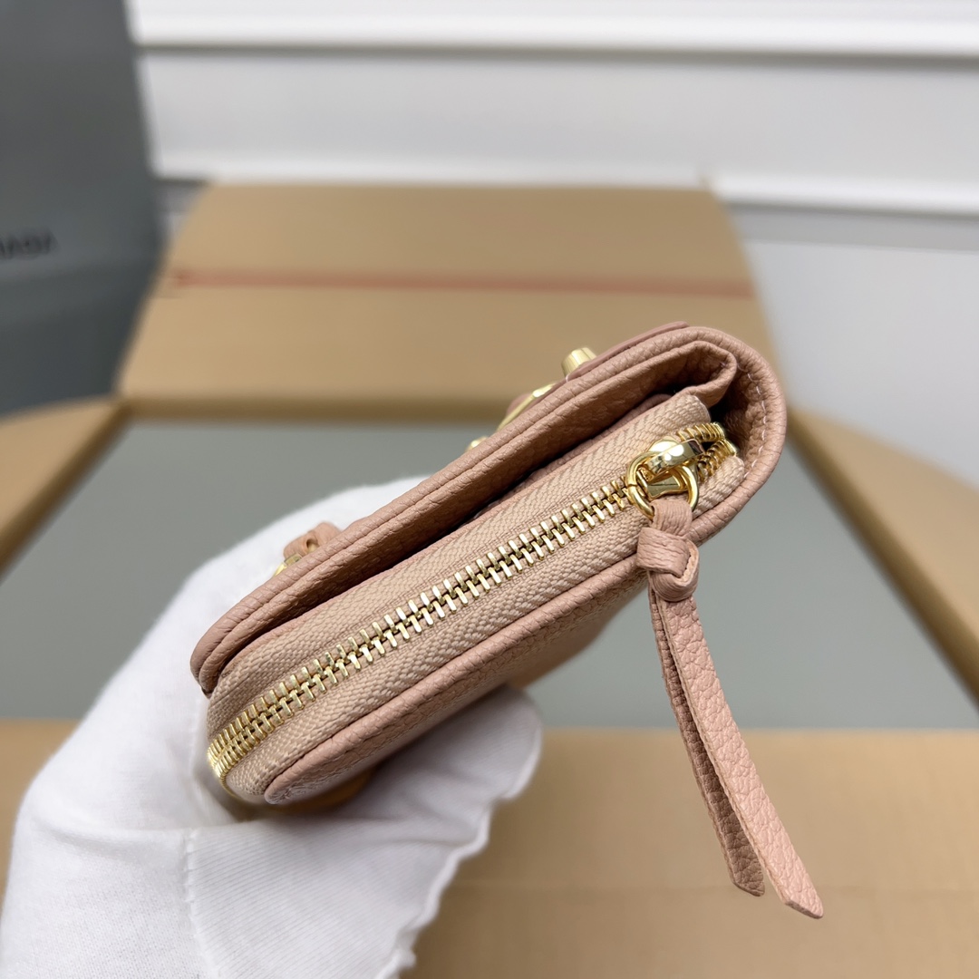 カジュアル グレインレザー コンパクトウォレット バレンシアガ 財布 コピー 二つ折り財布 ローズピンク-2