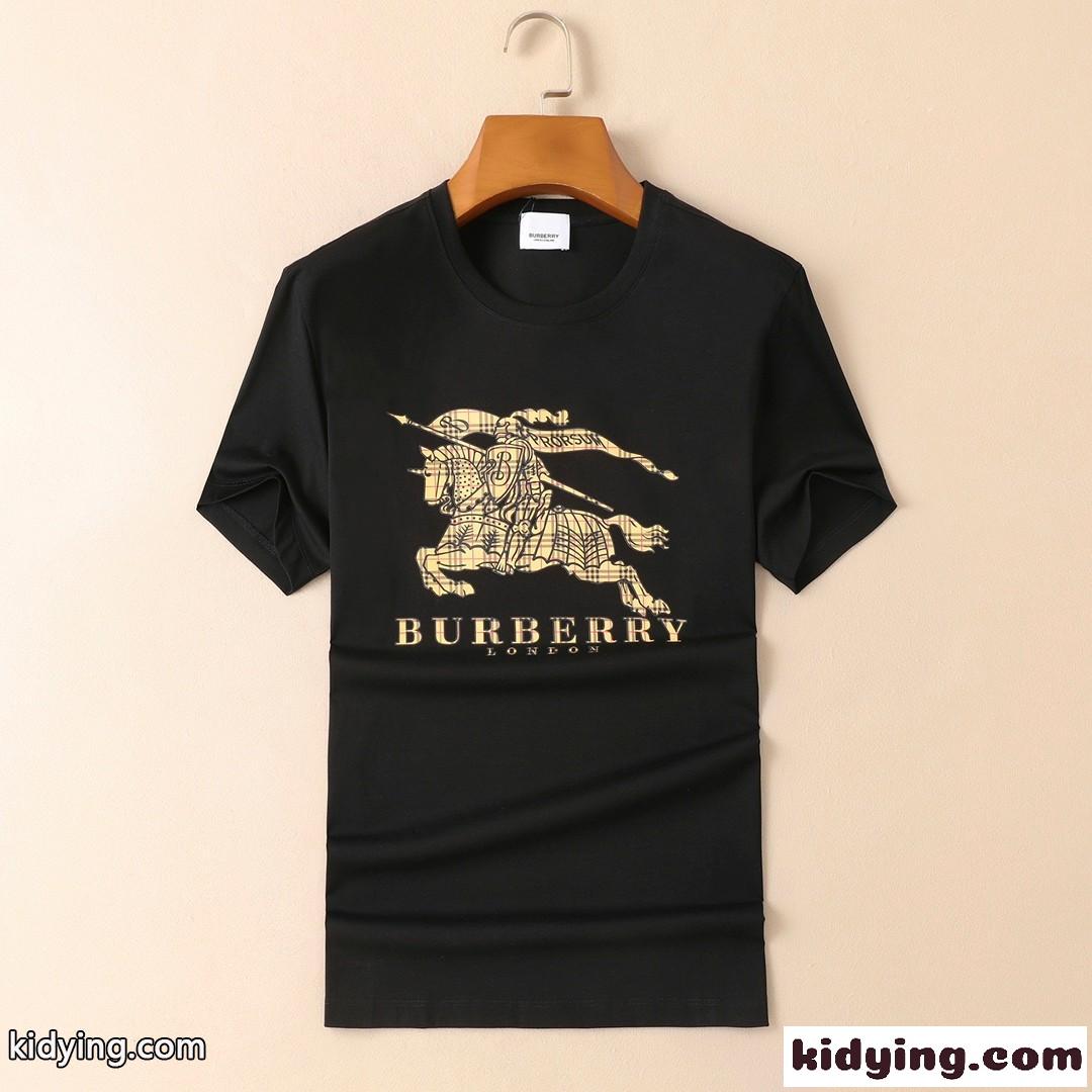 大きいサイズ ロゴプリント 快適 Tシャツ バーバリー 半袖Tシャツ コピー ベーシック クルーネック-1