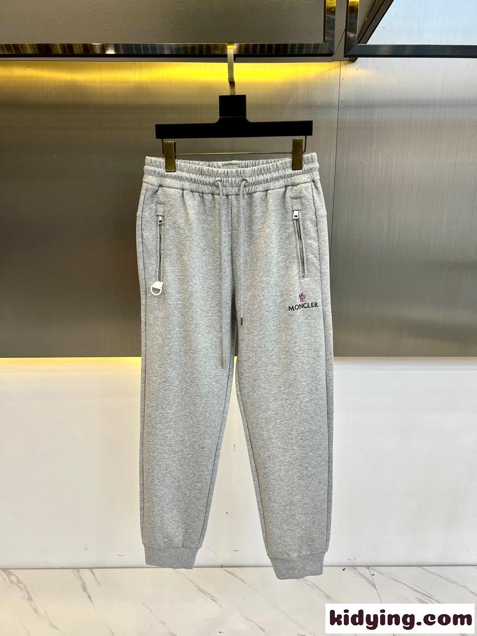 カジュアル コットン スウェットパンツ モンクレール パンツ コピー グレー-0
