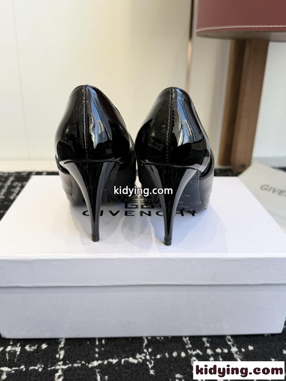 スライスドスクエア GIVENCHYテープ パンプス パテントレザー ジバンシィ スーパーコピー ブラック-1