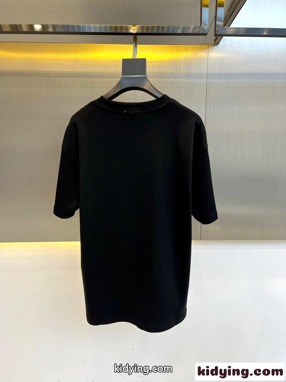 シンプル ロゴパッチ ドルチェ&ガッバーナ 半袖Tシャツ コピー クルーネック ブラック-4
