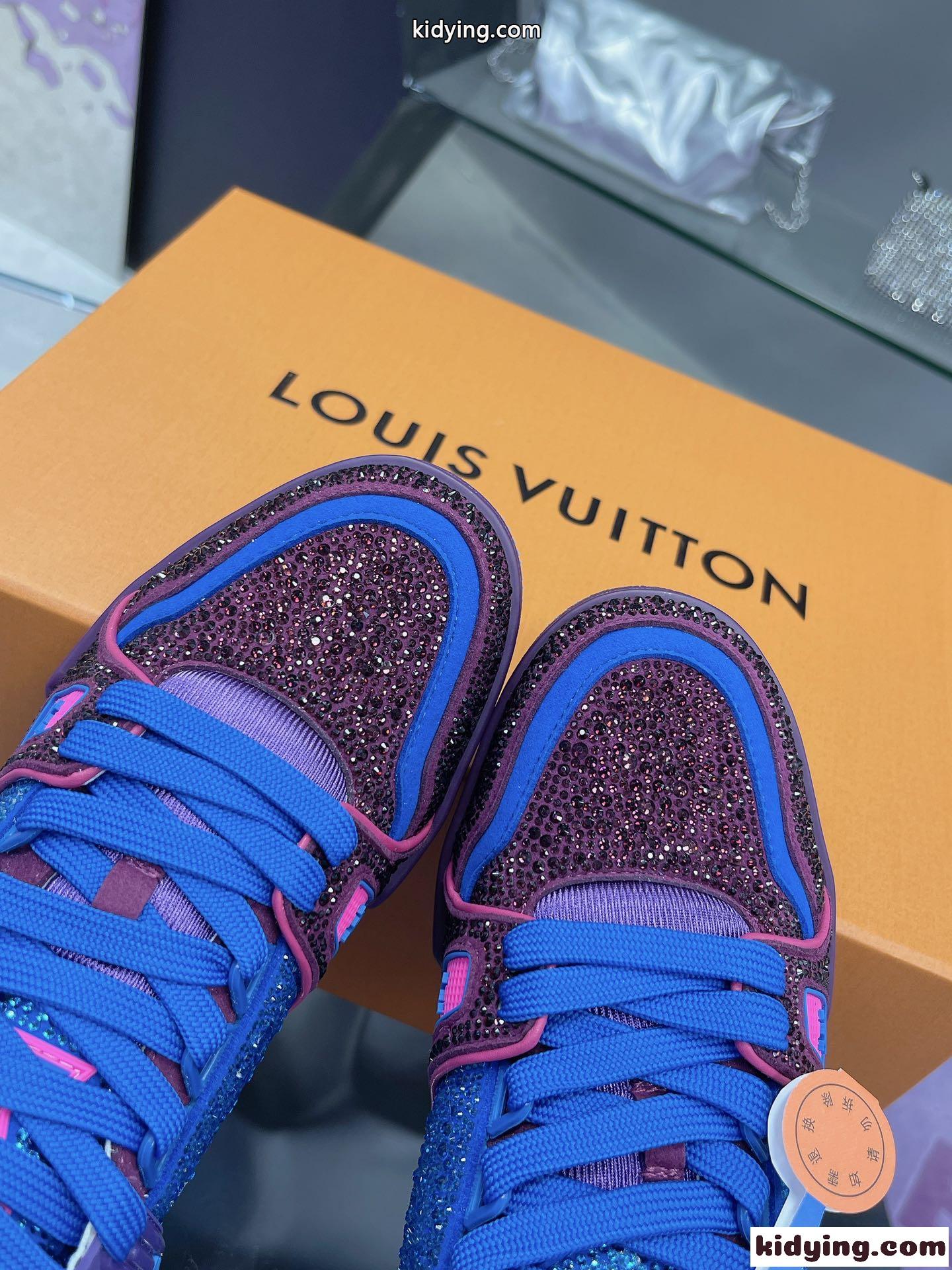 超華やかに煌めく☆人気 ルイ・ヴィトン スニーカー スーパーコピー LV トレイナー ライン スニーカー ブルー-1