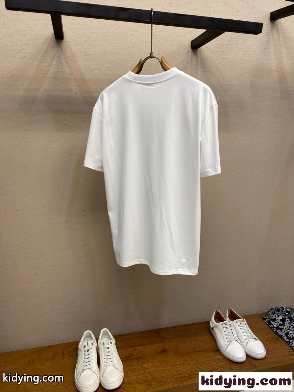 カジュアル 洗練された コットン 半袖Tシャツ クリスチャン・ディオール Tシャツ 偽物 ホワイト-1