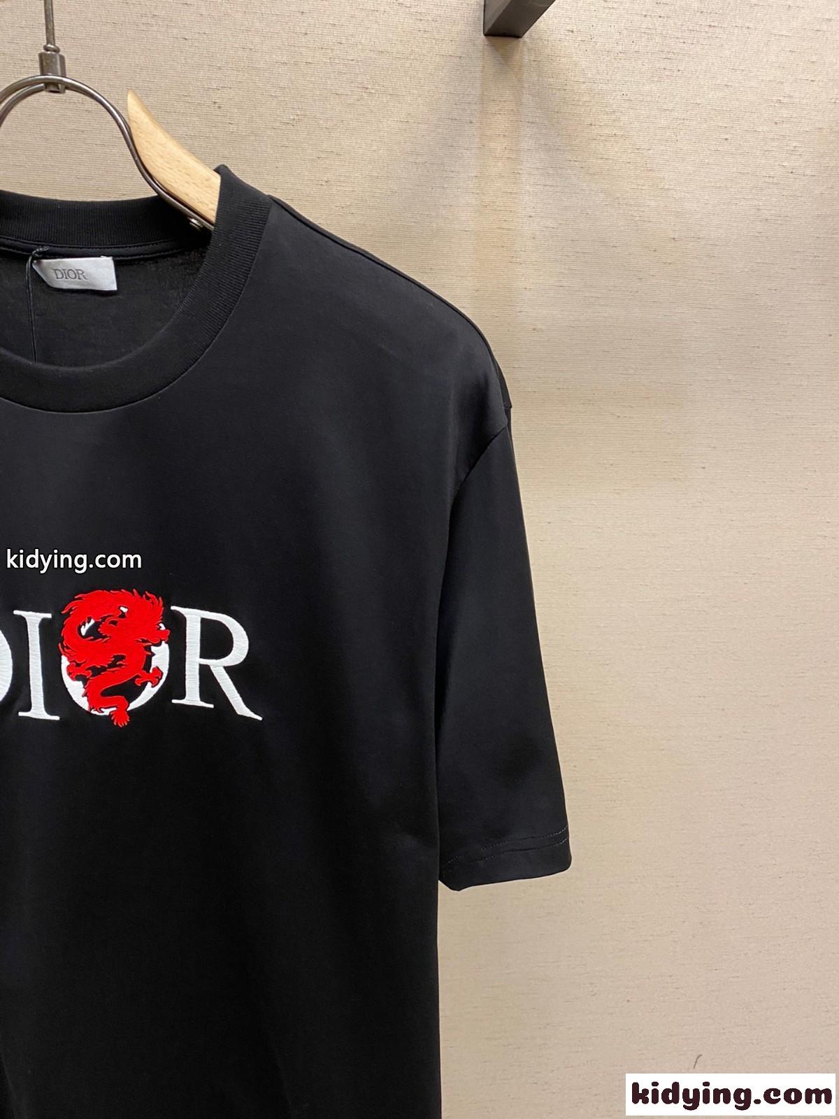おしゃれ 人気 ロゴ入り クリスチャン・ディオール Tシャツ コピー 半袖Tシャツ ブラック-4