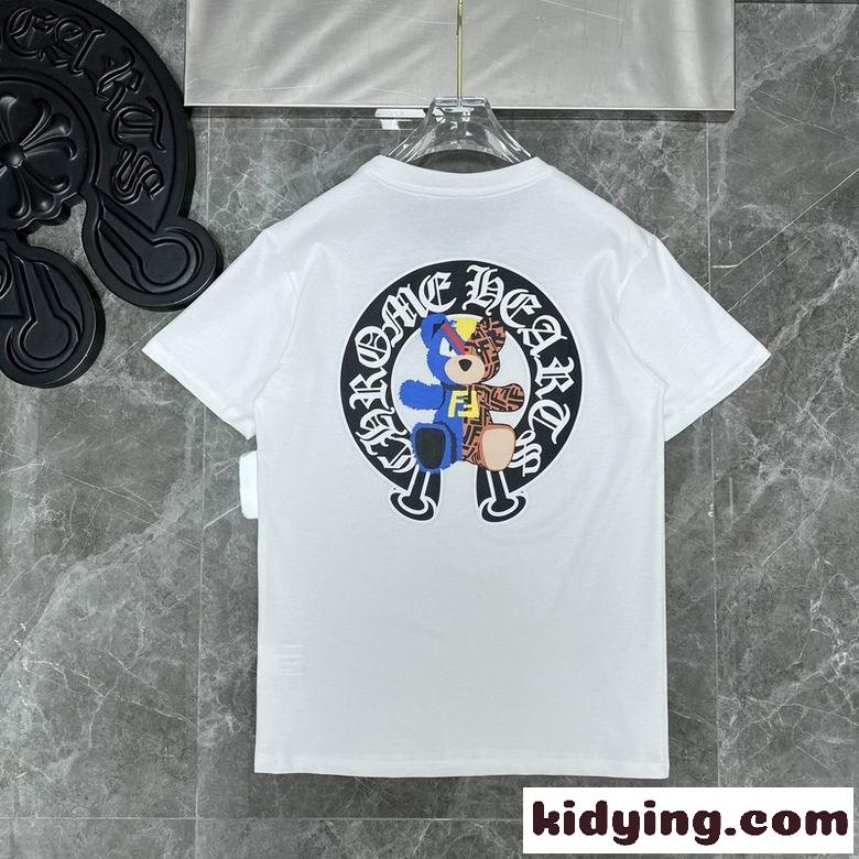 クロムハーツ tシャツ コピー おしゃれ カジュアル 人気 定番 プリント クルーネック 半袖 トップス 快適-3
