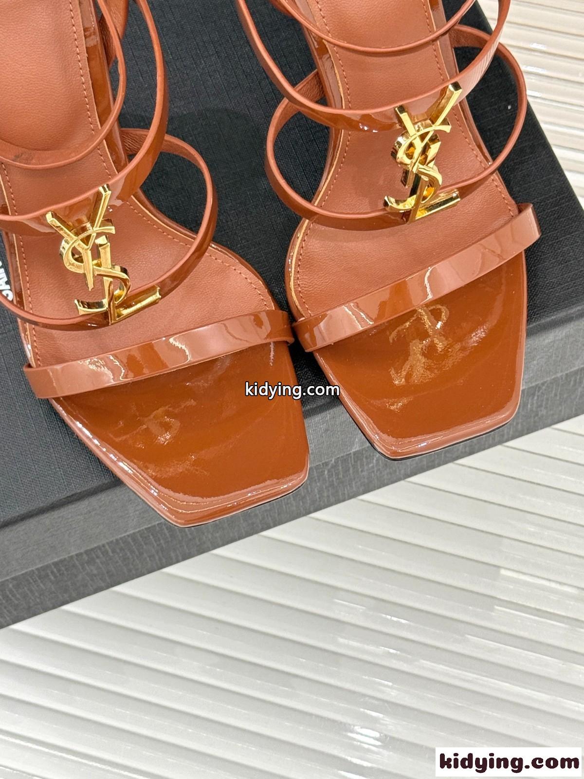 スタイルアップ YSL カサンドラ サンダル イヴ・サンローラン スーパーコピー ブラウン-4