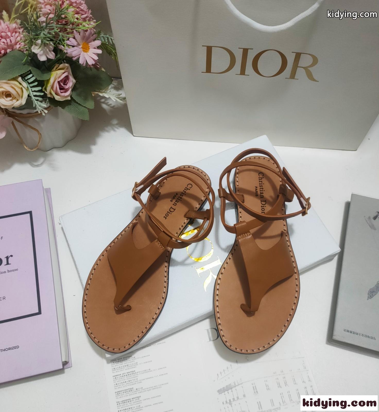 Dioriviera Dior Sun ビーチサンダル クリスチャン・ディオール サンダル コピー ブラウン-0