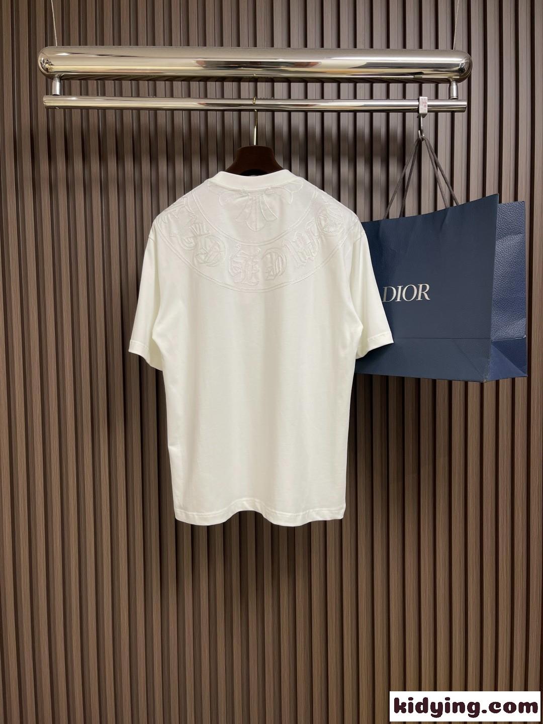 シンプル おしゃれ クルーネック 半袖Tシャツ クロムハーツ Tシャツ 偽物 コットン-0