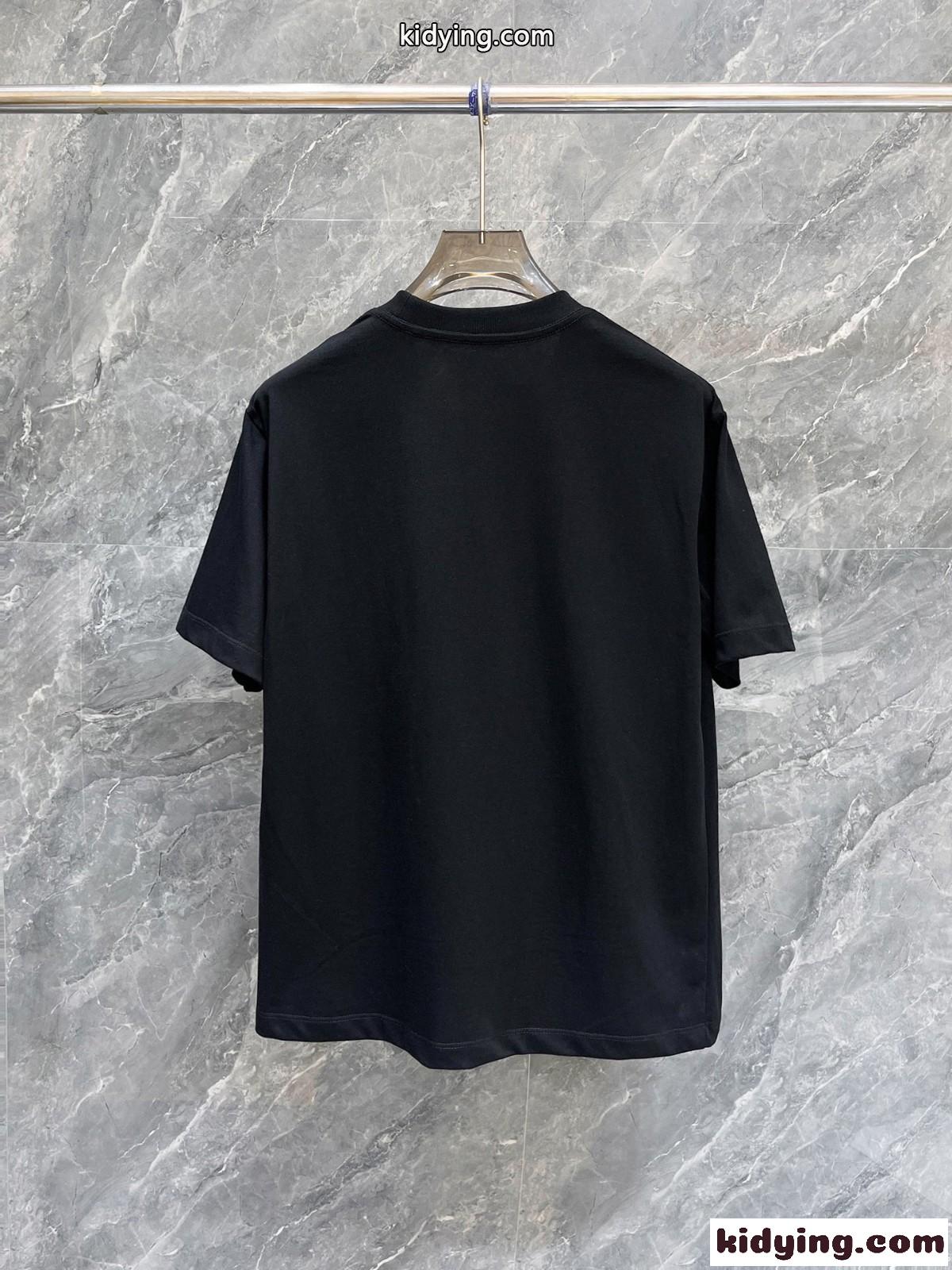 Vロゴプリント クルーネック Tシャツ ヴァレンティノ 半袖Tシャツ コピー ブラック-1