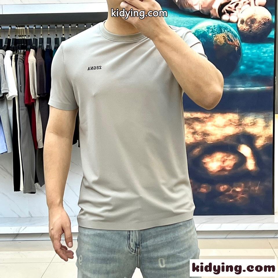 快適 ストレッチ アイスシルク エルメネジルド・ゼニア Tシャツ コピー-2