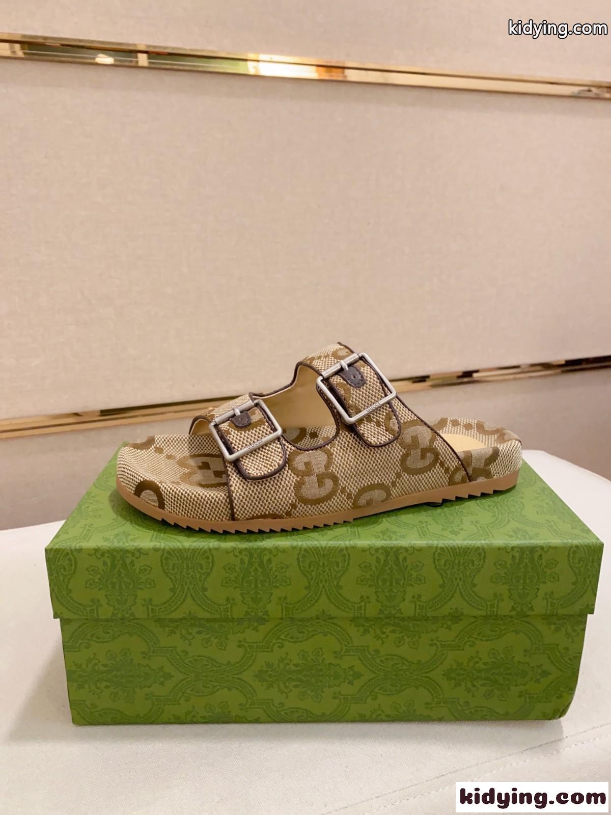 グッチ サンダル コピー GGキャンバス ストラップ付き メンズ スライドサンダル-0