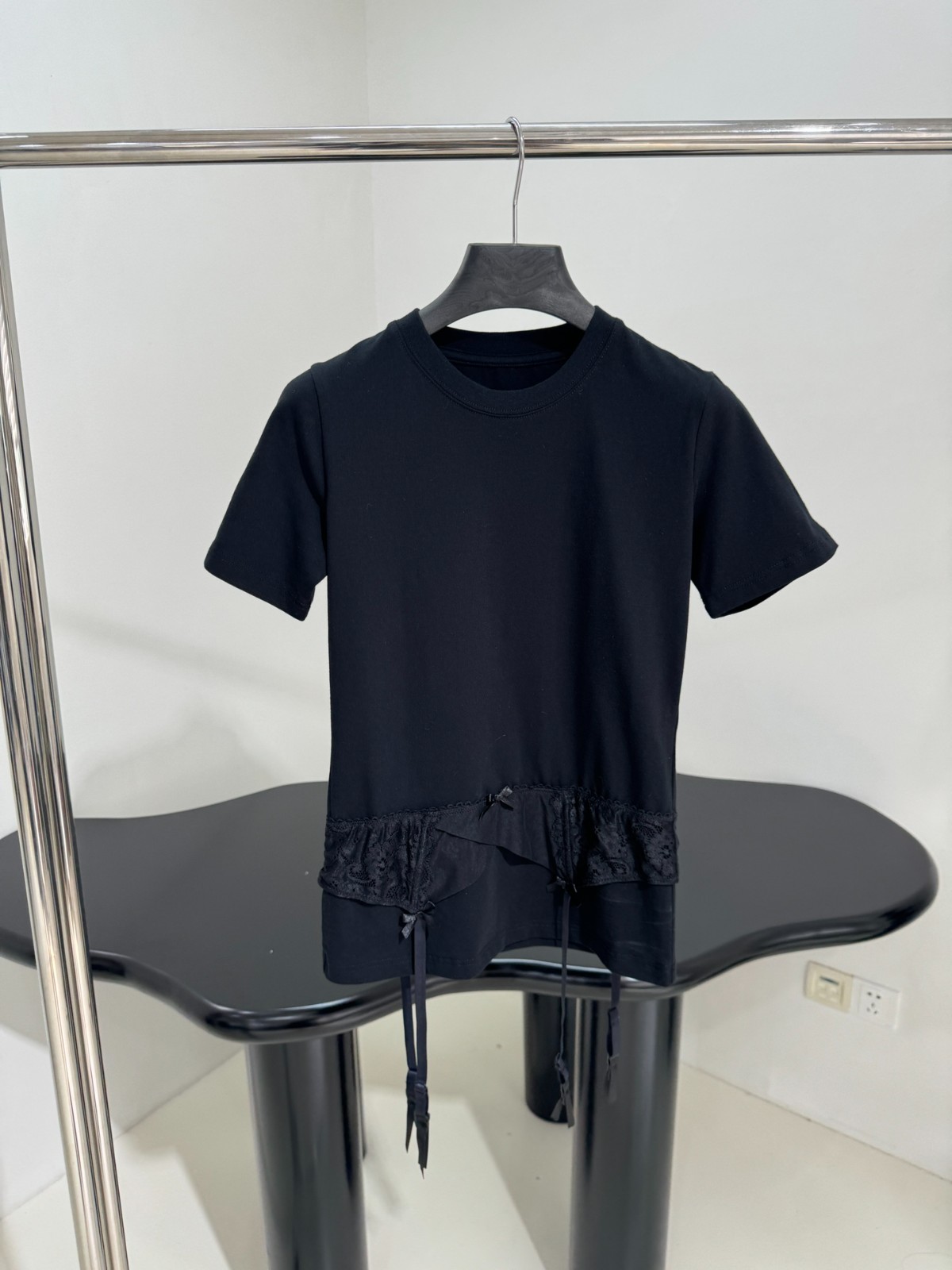人気 オシャレ レディース LINGERIE Tシャツ バレンシアガ Tシャツ コピー ブラック-0