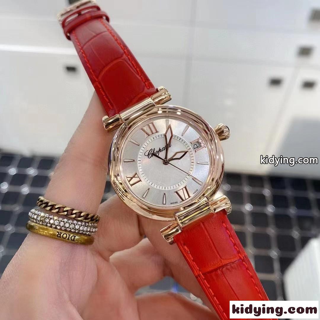 おしゃれ 革ベルト レディース 36mm 腕時計 ショパール 時計 コピー ウォッチ-0