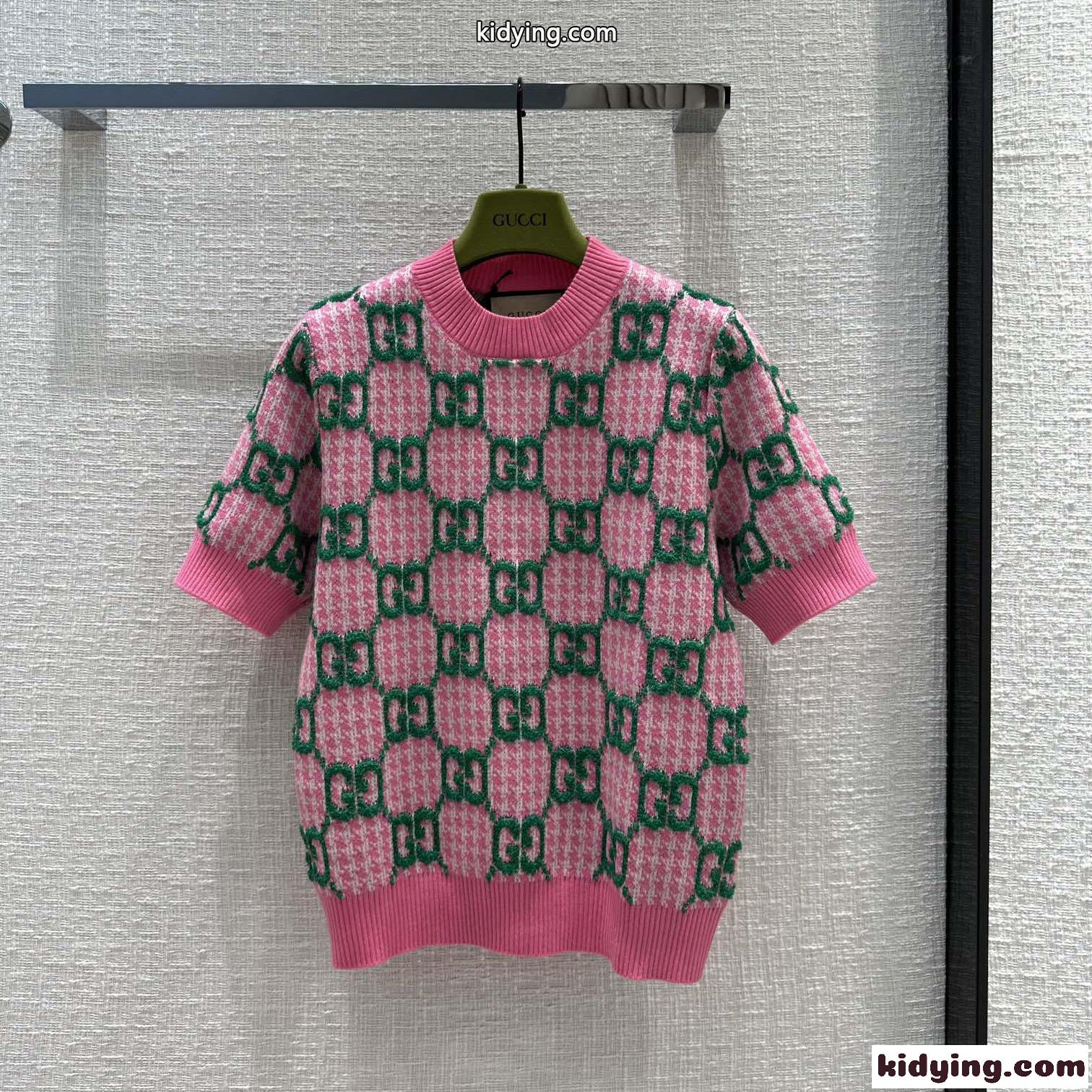 上品 可愛い GGジャガード クルーネック 半袖 グッチ セーター コピー 半袖 レディース-2