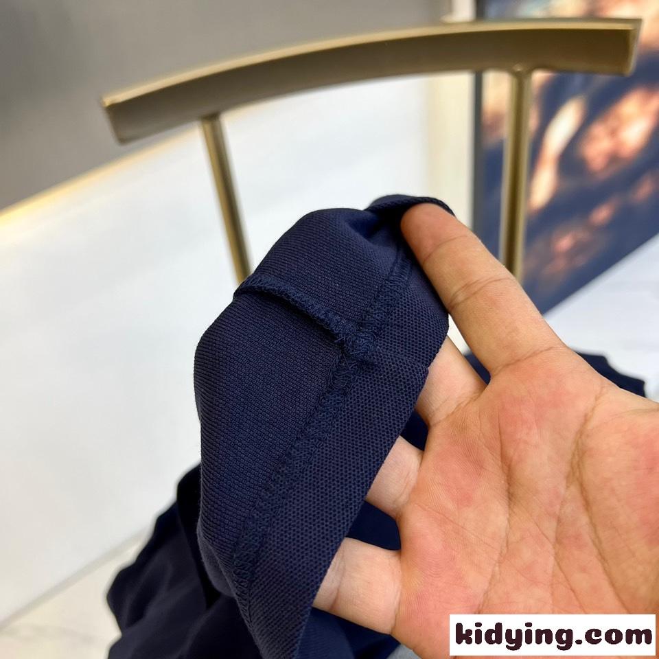 洗練された エルメネジルド・ゼニア 半袖Tシャツ コピー コットンピケ ポロシャツ ネイビー-3