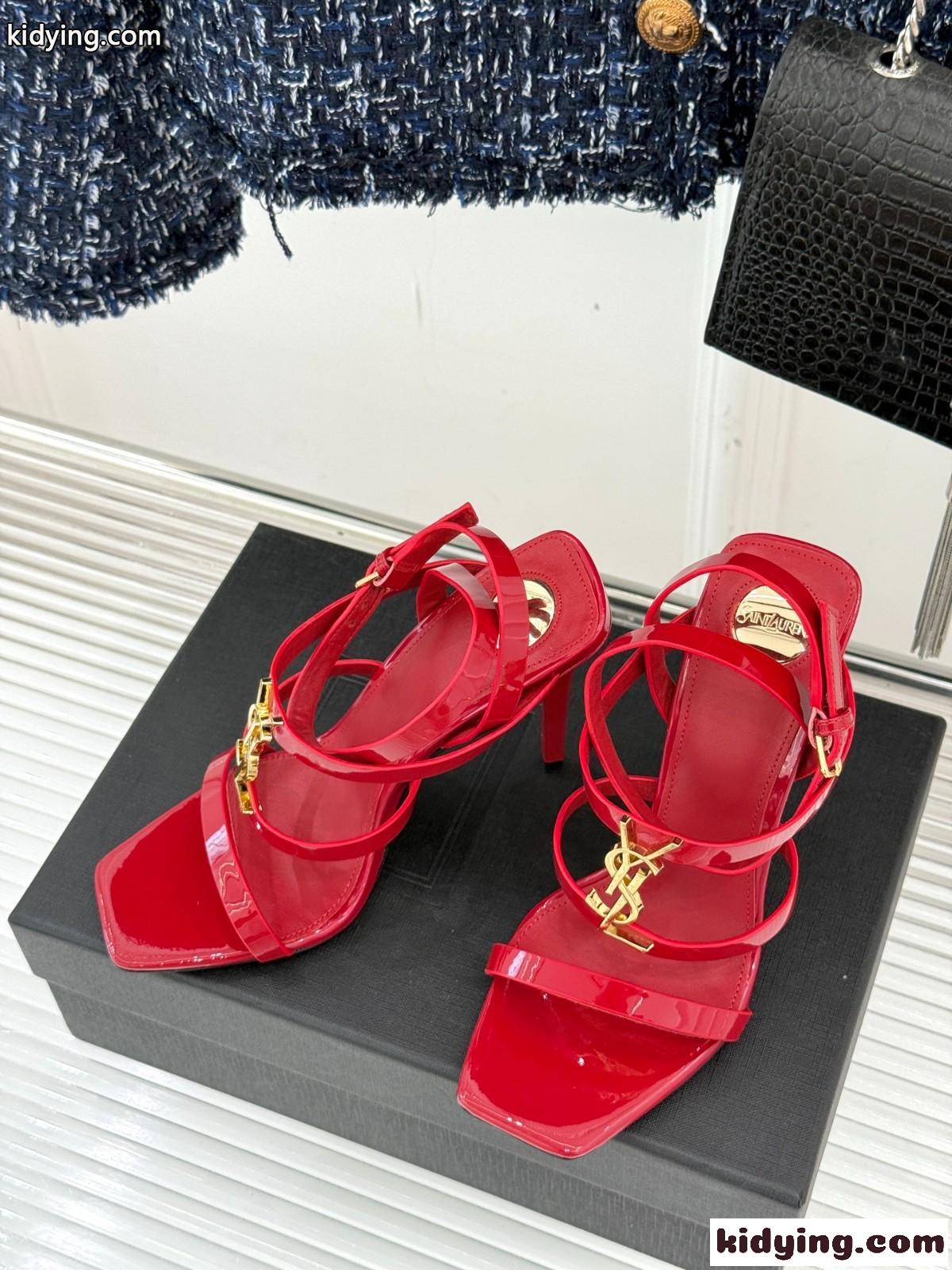 スタイルアップ YSL カサンドラ サンダル イヴ・サンローラン スーパーコピー レッド-2