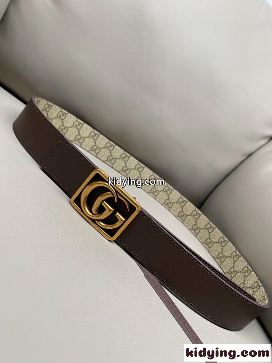 GG レザー グッチ ベルト コピー ダブルG リバーシブルベルト-4