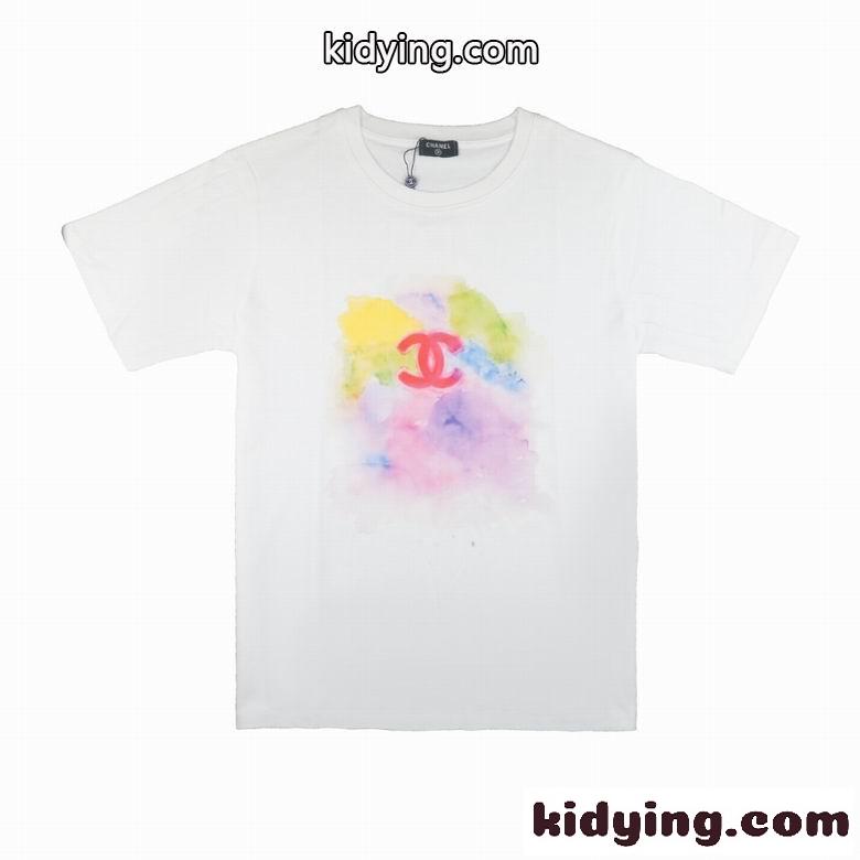 定番 春夏 半袖 トップス お洒落 ロゴ  クルーネック シャネル tシャツ コピー 着心地いい カジュアル ホワイト ブラック-3