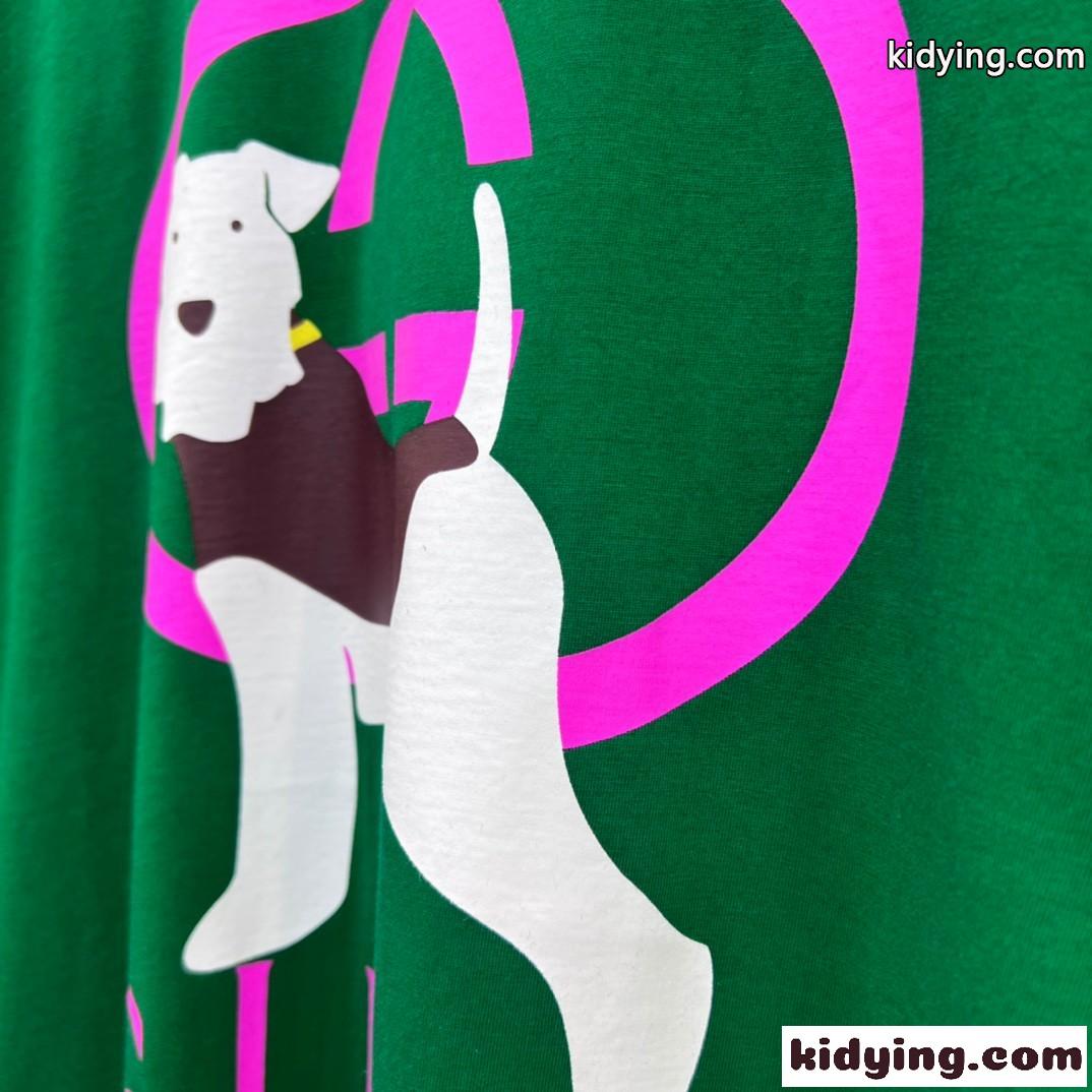 23SS 新作 グッチ WOOF WOOF プリント コットン Tシャツ スーパーコピー ユニセックス-3