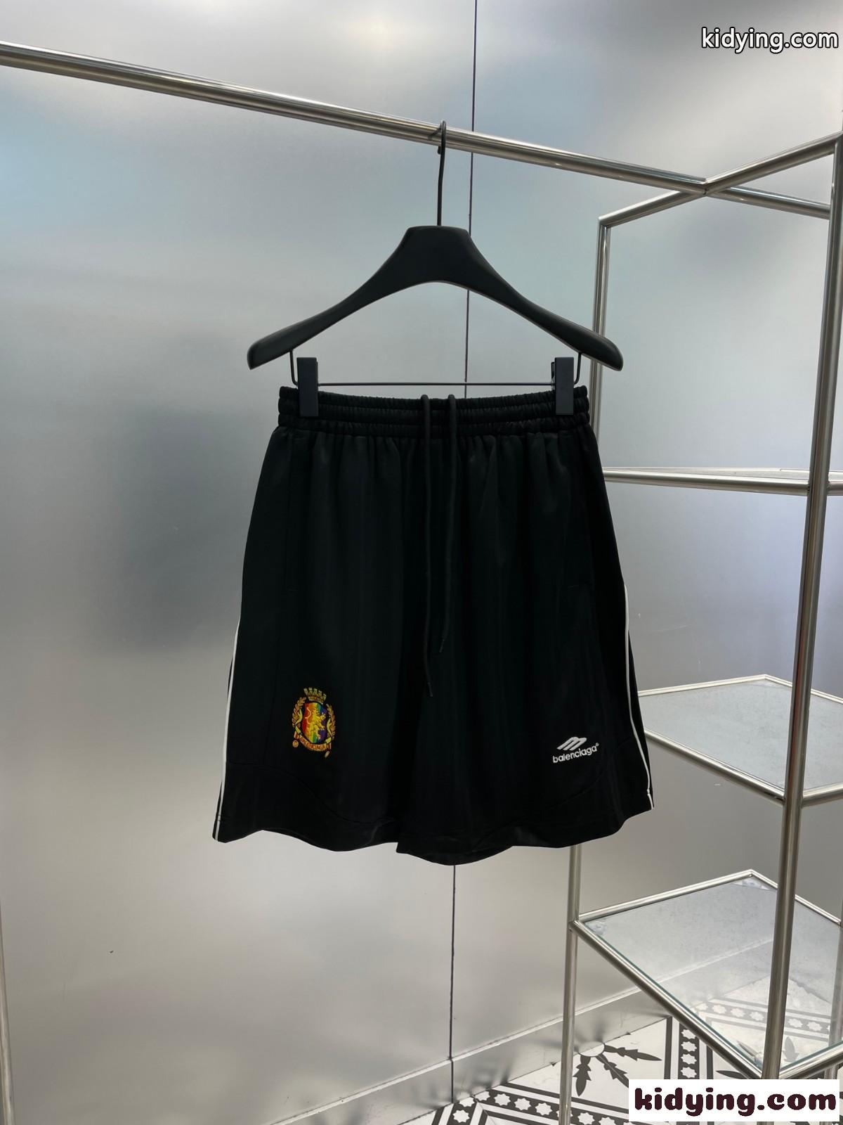 カジュアル SOCCER BAGGY ショートパンツ バレンシアガ パンツ コピー ユニセックス ブラック-1