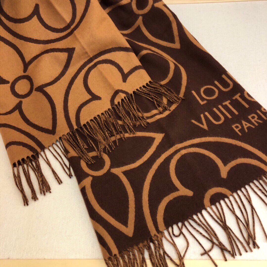大判サイズで暖かい☆ルイヴィトン スカーフ コピー LV イン ブルーム マフラー-2