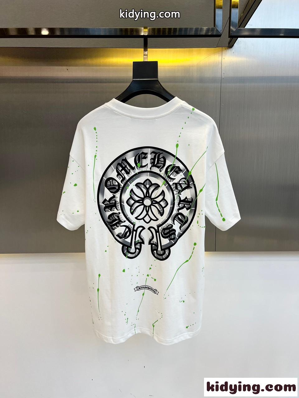 ストリート カジュアル クロムハーツ 半袖Tシャツ コピー ゆったり ホワイト-4