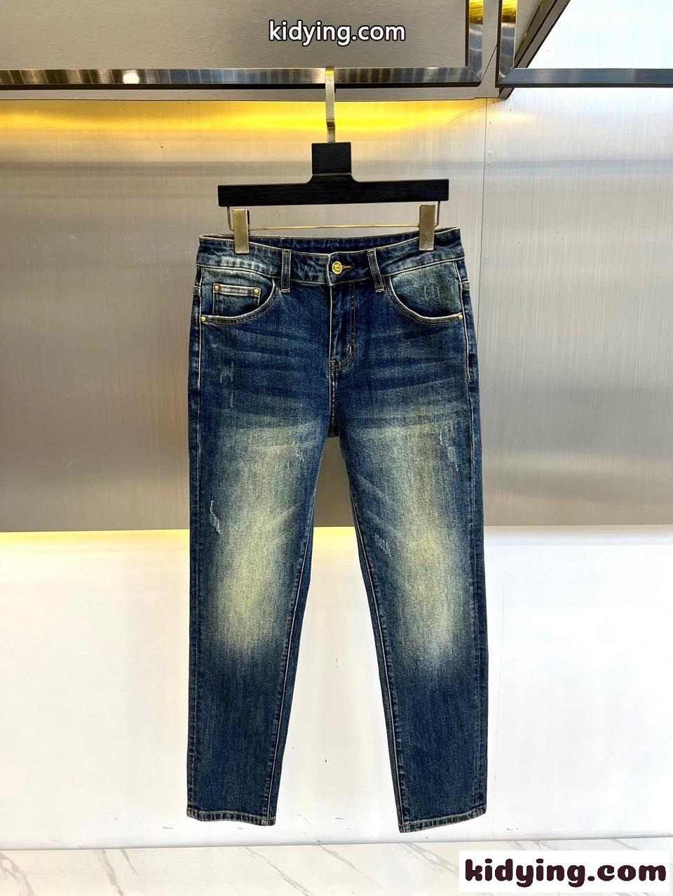 ルイ・ヴィトン ジーンズ 偽物 ストレッチ 快適 メンズ デニムパンツ-2