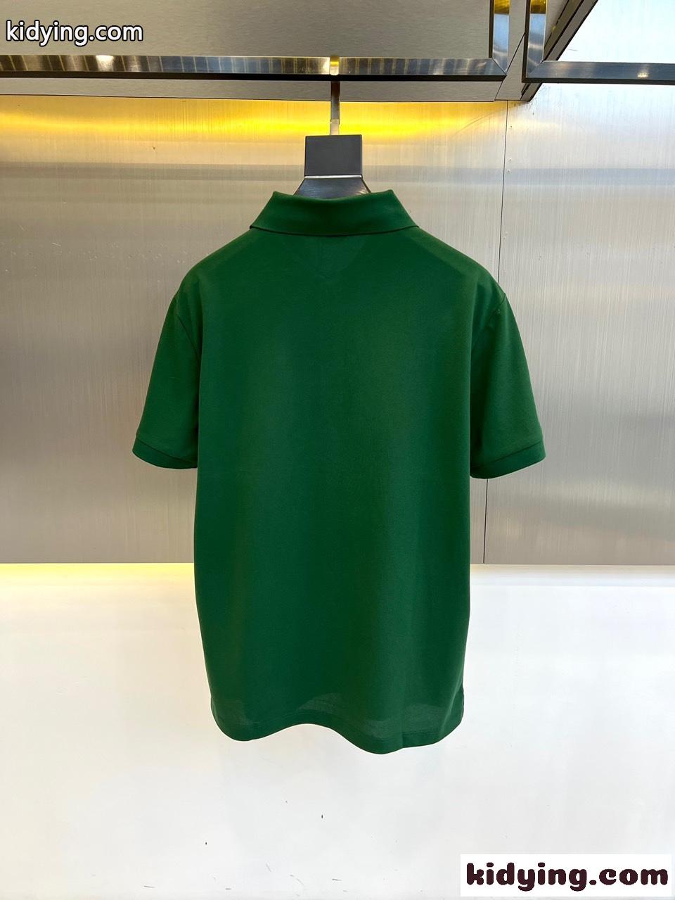 エルメネジルド・ゼニア 半袖Tシャツ コピー コットンピケポロシャツ グリーン-4
