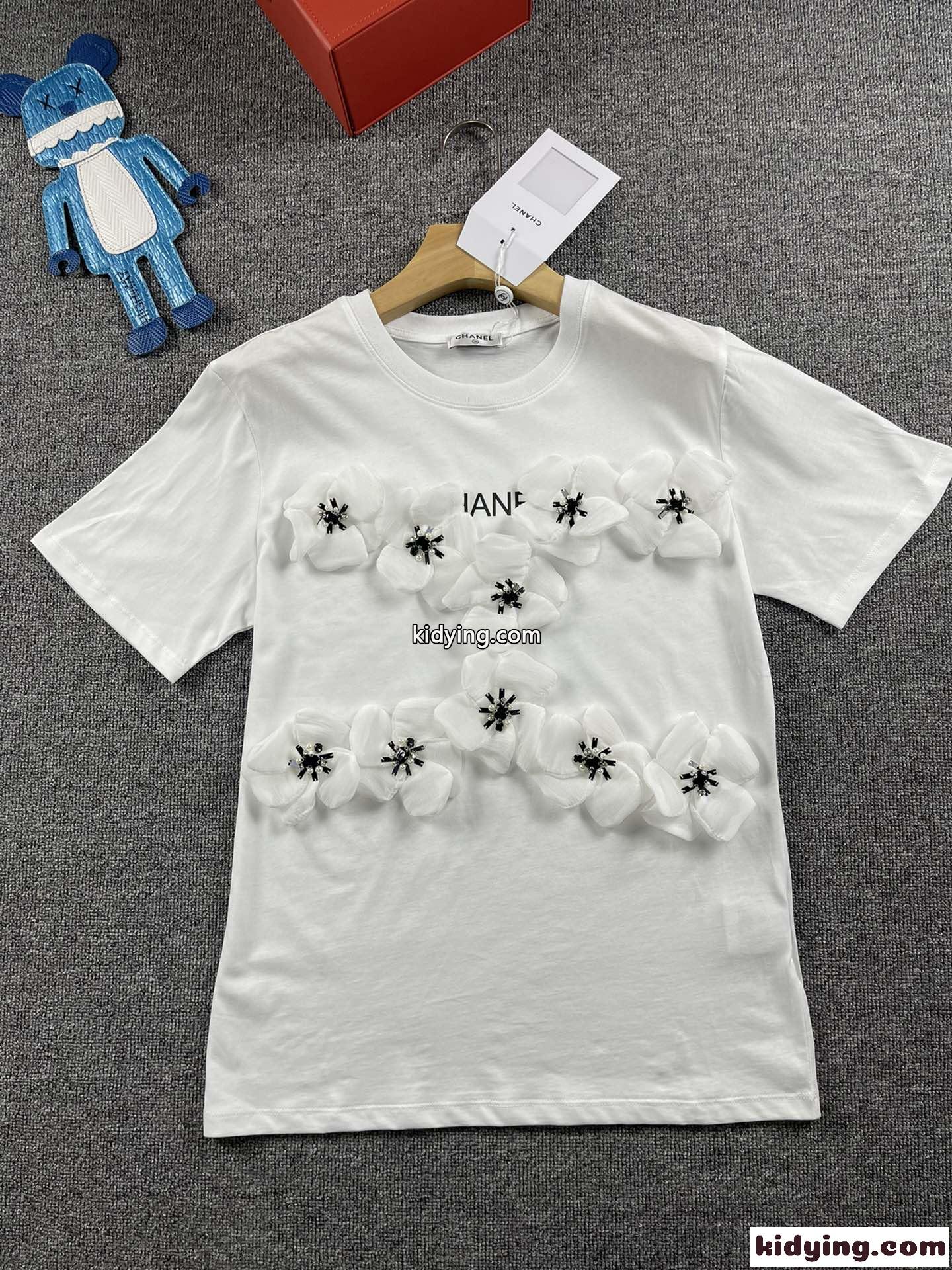 可愛い カジュアル ゆったり コットン 着心地いい 着痩せ シャネル Tシャツ レディース コピー 人気 新作-2