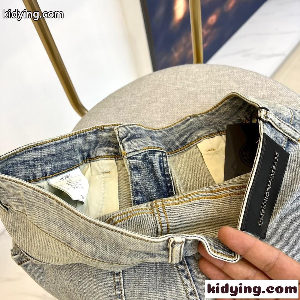 アルマーニ ジーンズ 偽物 メンズ ストレッチ デニム ショートパンツ-3