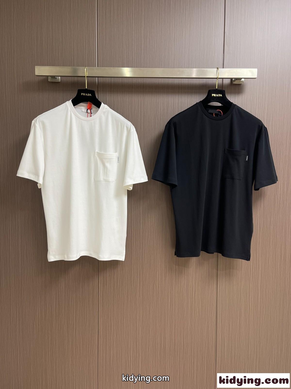 プラダ Tシャツ コピー シンプル 合わせやすい クルーネック 半袖Tシャツ-0