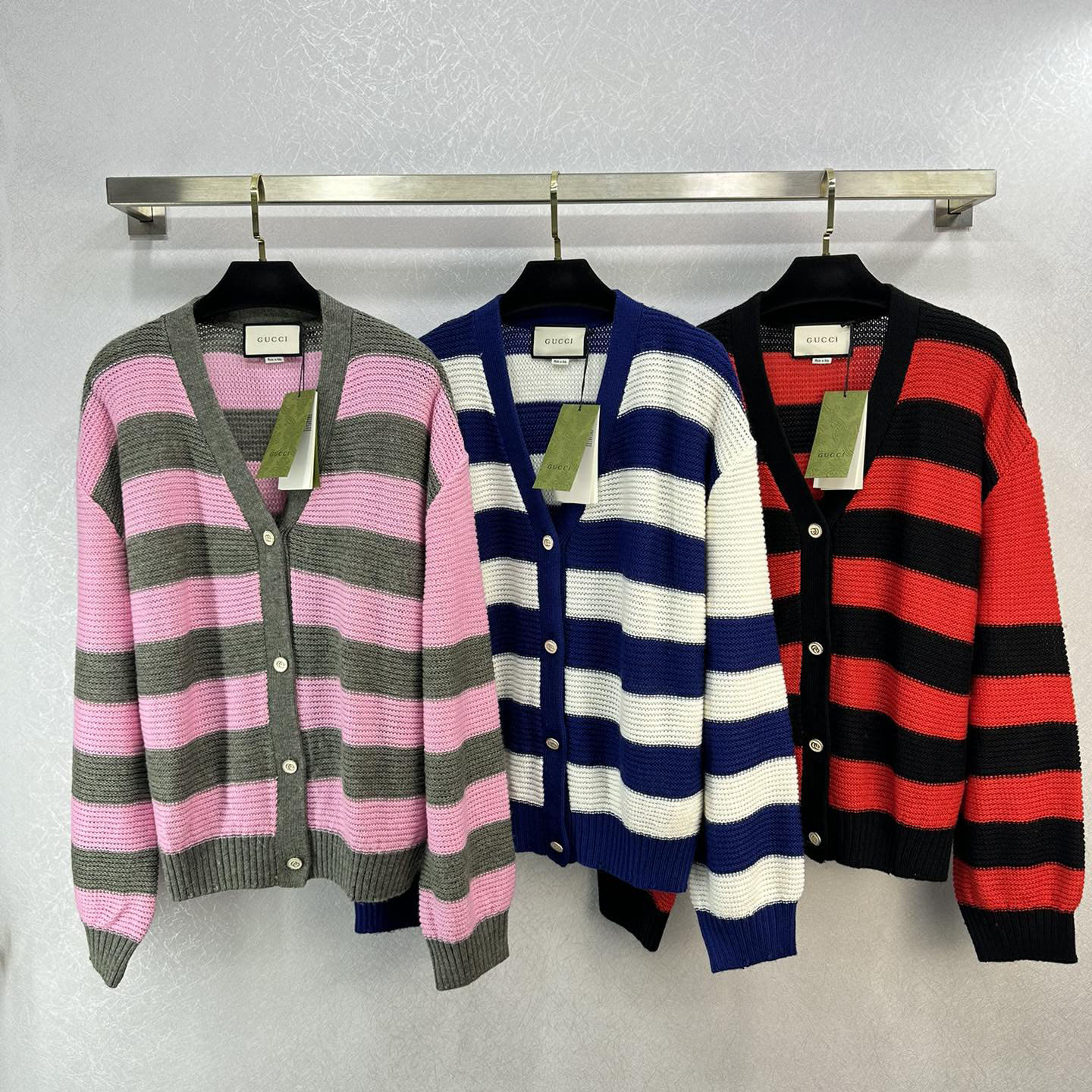 Vネック ゆったり ウール ニットカーディガン グッチ ニット コピー レディース-0