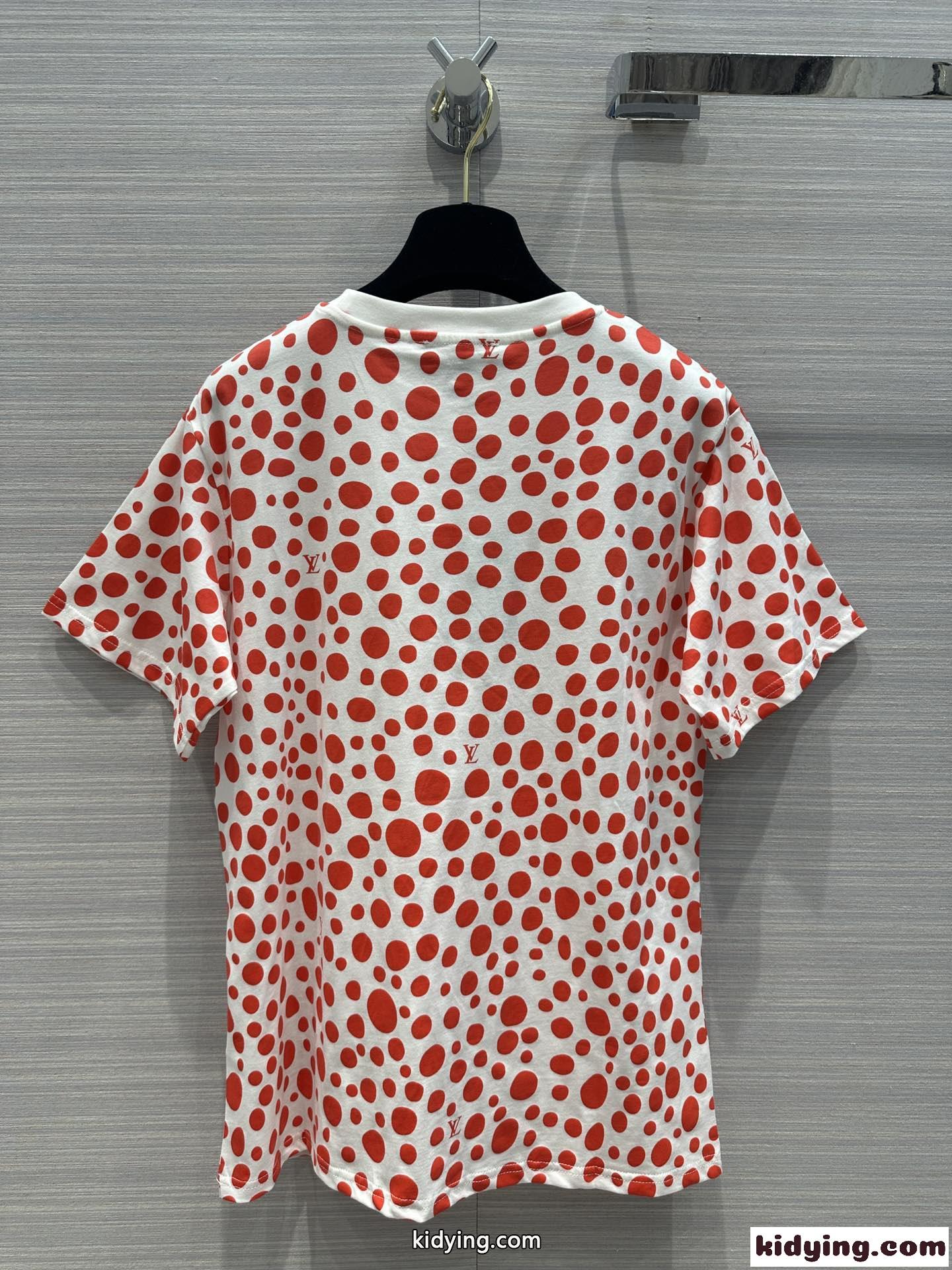 LV × YK インフィニティドットTシャツ ルイ・ヴィトン Tシャツ コピー コットン 半袖 トップス-4