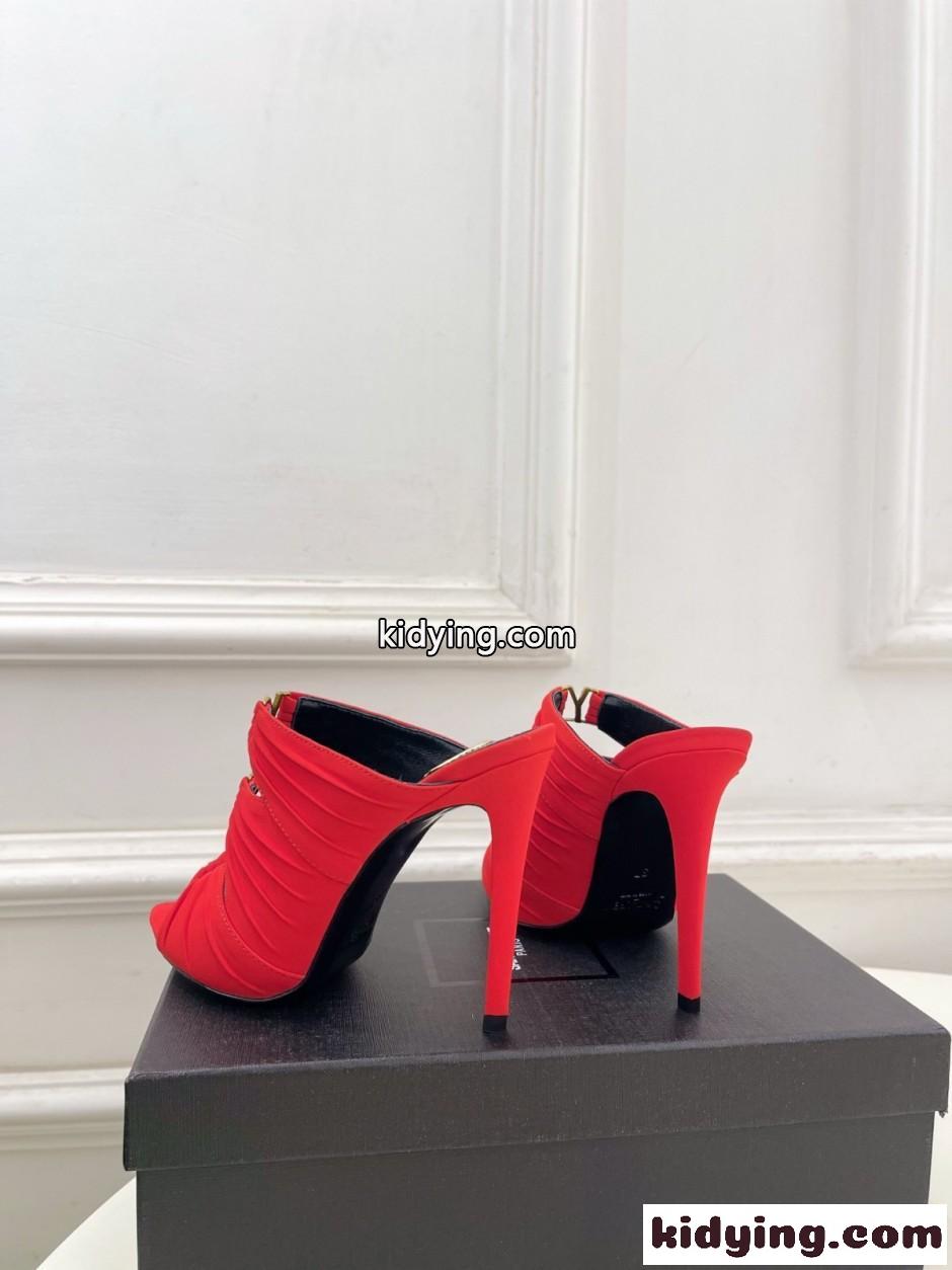 エレガント イヴ・サンローラン サンダル コピー YSL エミリー ミュール レッド-3