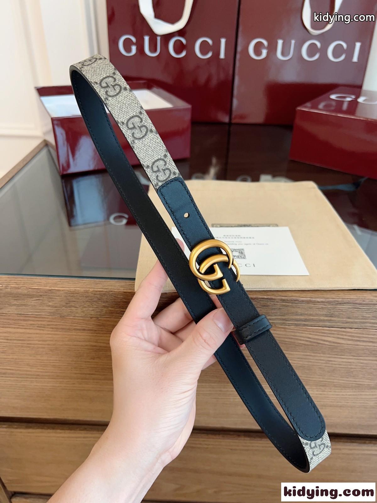カジュアル 洗練された グッチ スーパーコピー GGキャンバス＆レザー ベルト-3