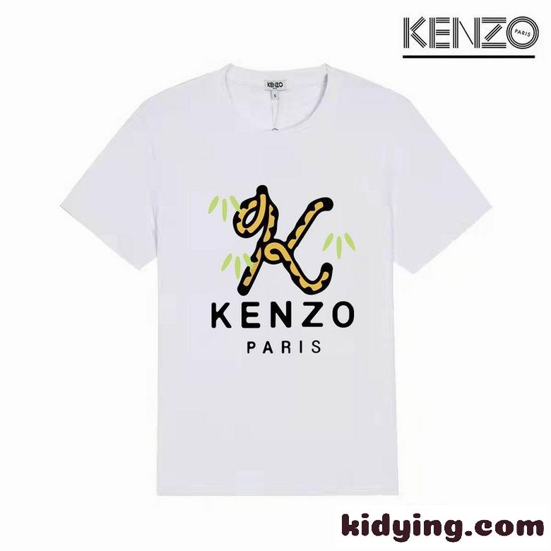 シンプル カジュアル 柔らかい 着心地いい クールネック ケンゾー tシャツ コピー 半袖 ホワイト ブラック-1