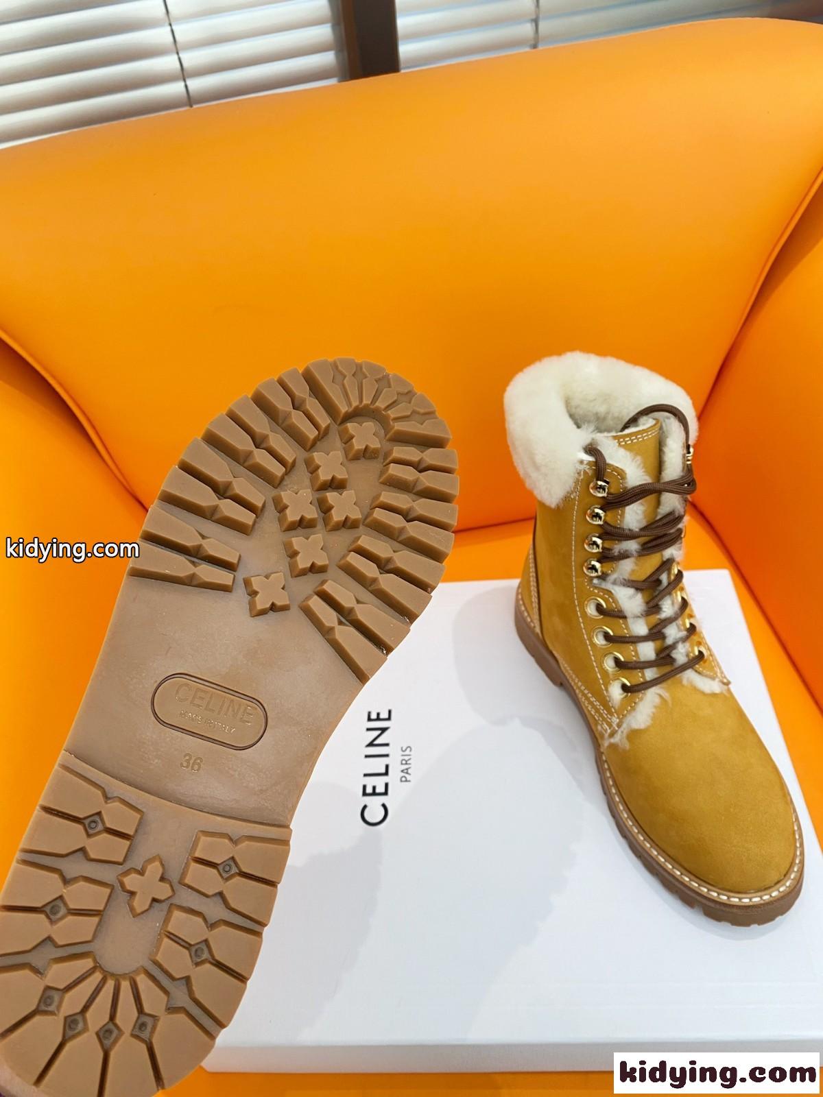 定番 カジュアル CELINE KURT レースアップ ミッドブーツ コピー-4