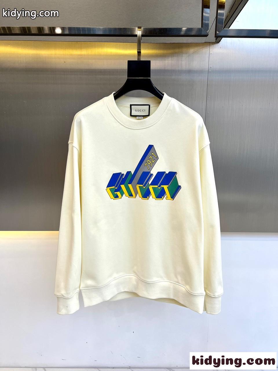 プリント コットン スウェットシャツ グッチ Tシャツ コピー ユニセックス ホワイト-0