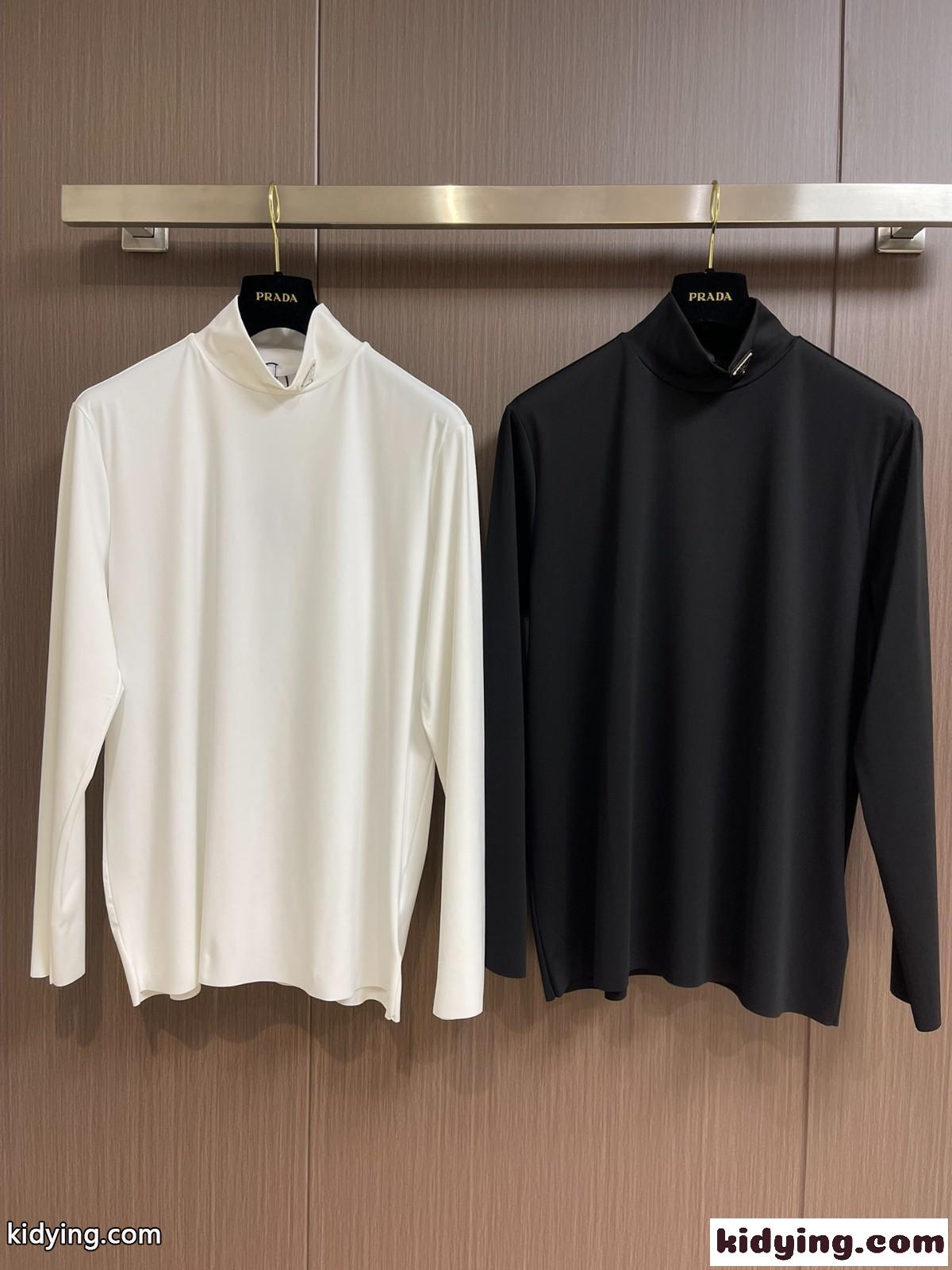 シンプル ハイネック トップス プラダ Tシャツ コピー 長袖Tシャツ-0