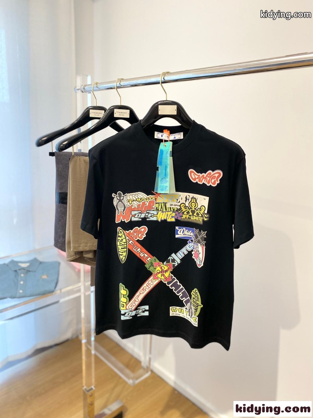 カジュアル プリント オフホワイト tシャツ コピー コットン 半袖Tシャツ-0