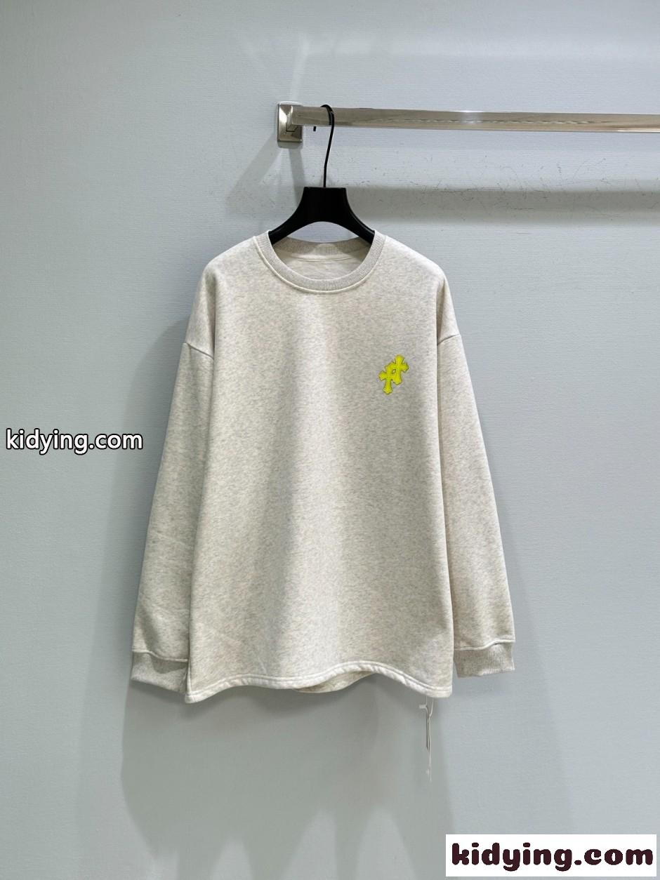 バックプリント 長袖Tシャツ クロムハーツ Tシャツ 偽物 コットン グレー-0