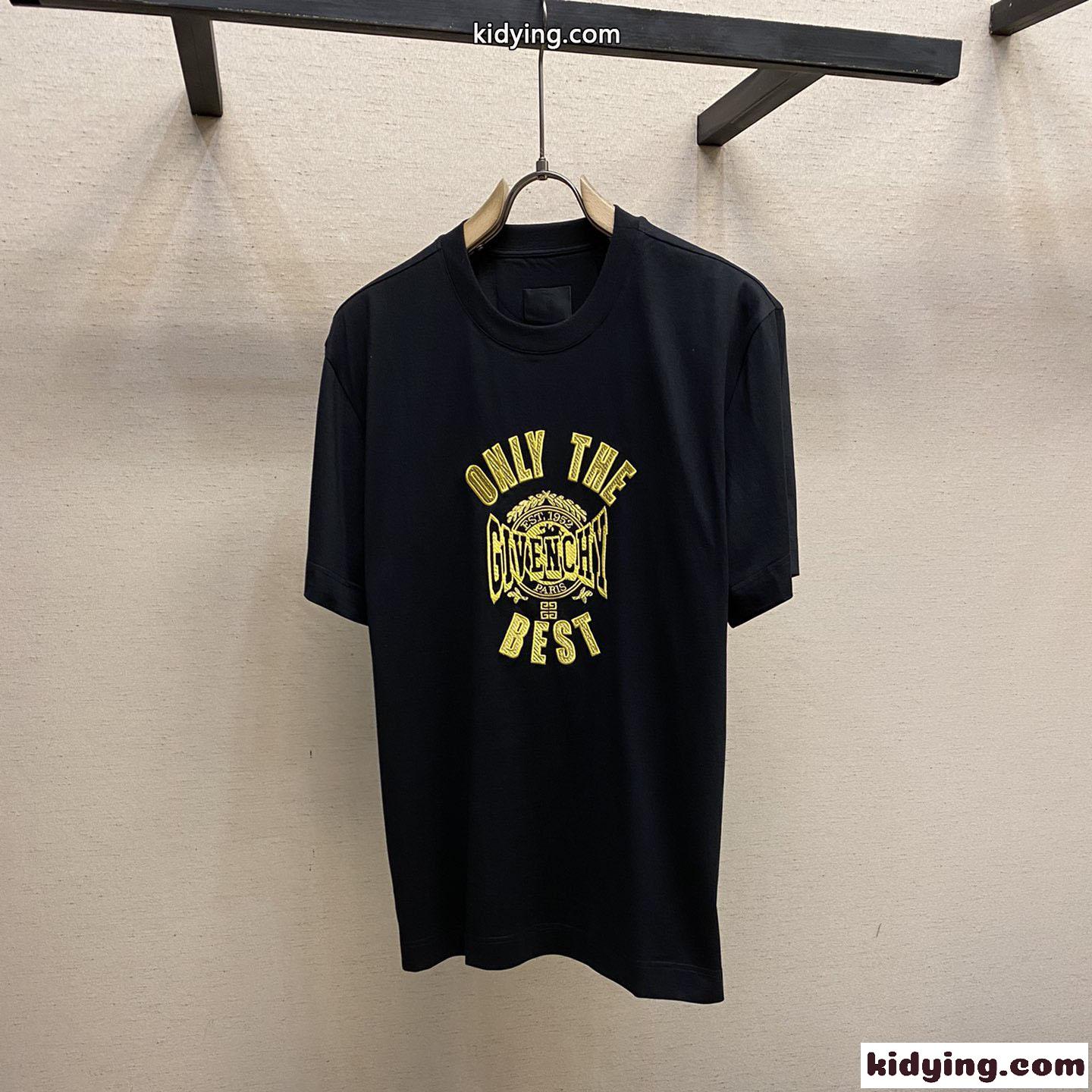 カジュアル ジバンシィ Tシャツ コピー 半袖 刺繍入り クルーネック コットン-1