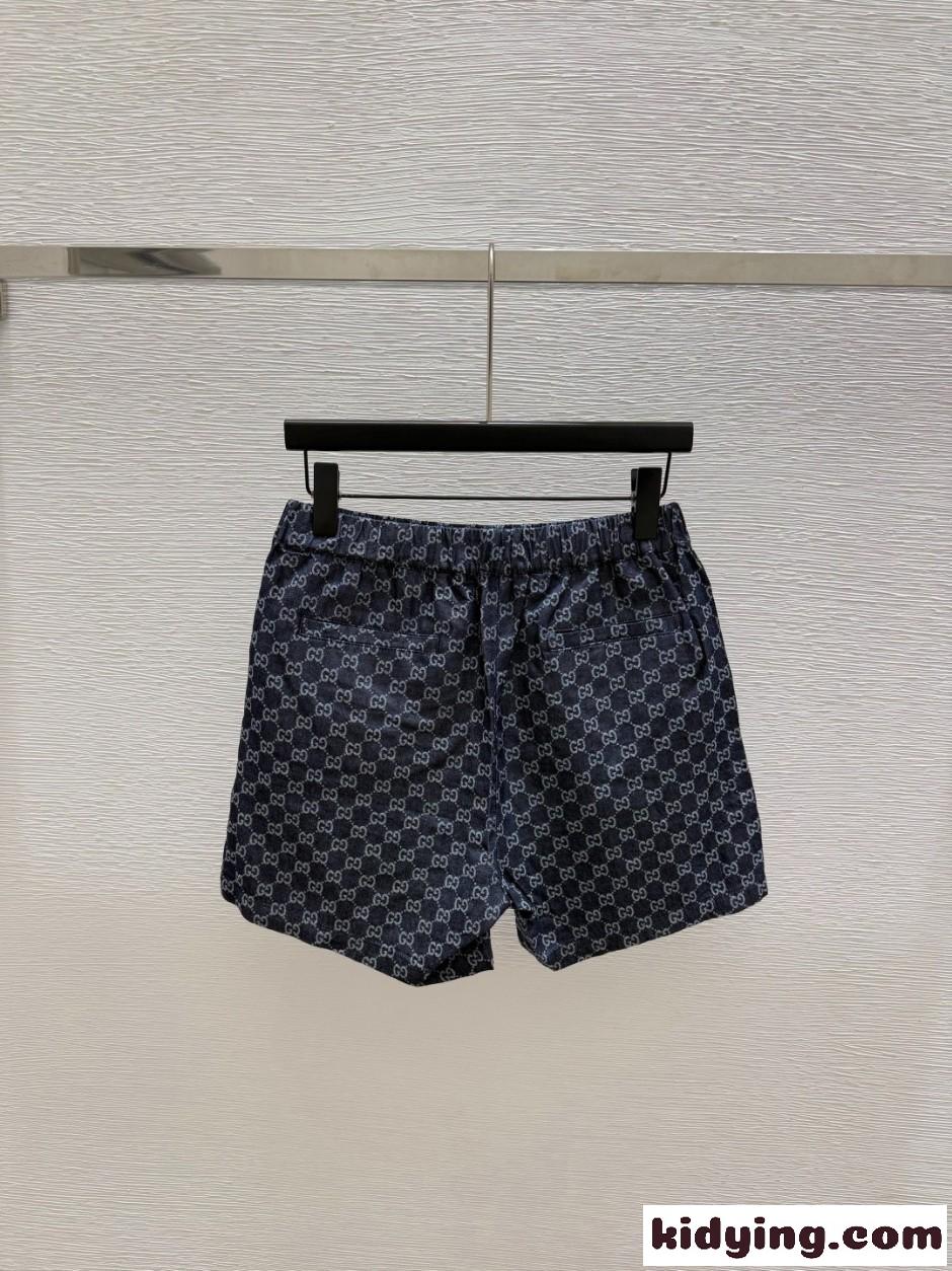 グッチ ジーンズ コピー スタイリッシュ GGパターン デニム ショートパンツ-1