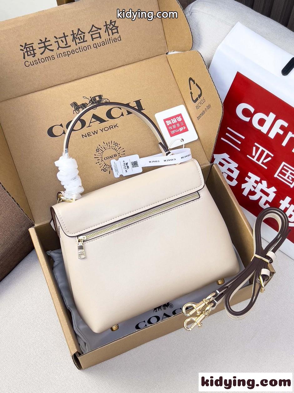 上品 クラシック コーチ バッグ スーパーコピー レザー フラップ ハンドバッグ-1