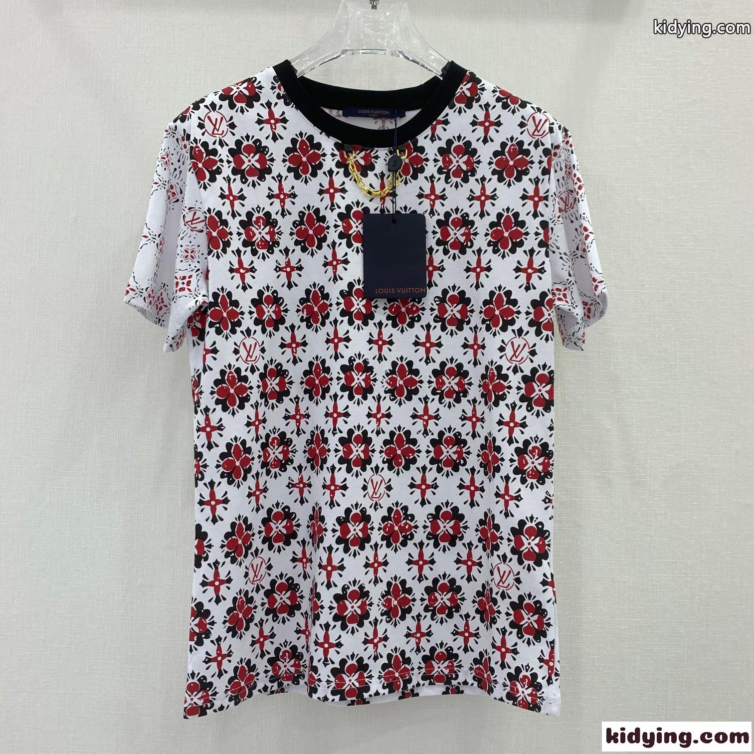 ヴィンテージ モノグラム プリント 半袖Tシャツ ルイ・ヴィトン Tシャツ コピー コットン-2