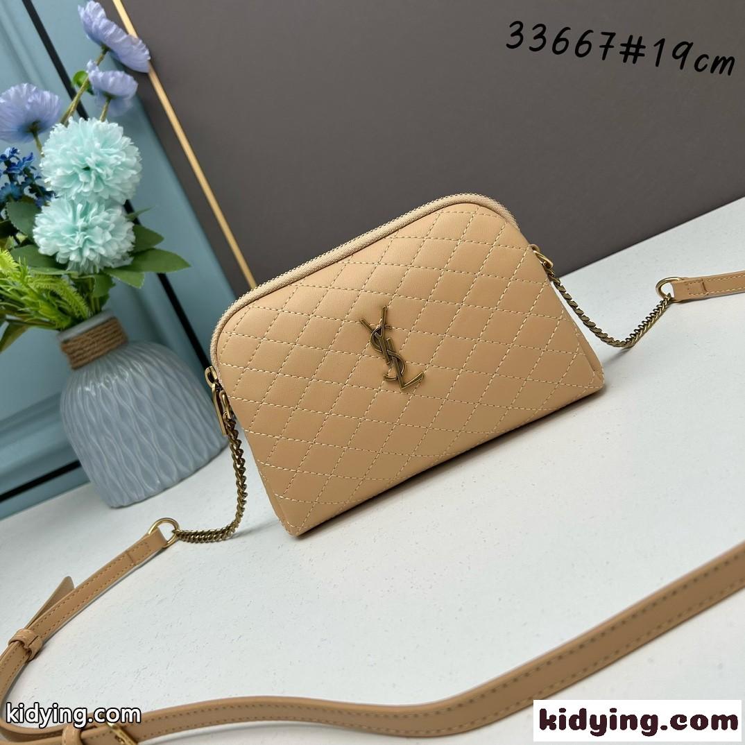 キルティング レザー GABY チェーン ショルダーバッグ イヴ・サンローラン バッグ コピー ベージュ-1